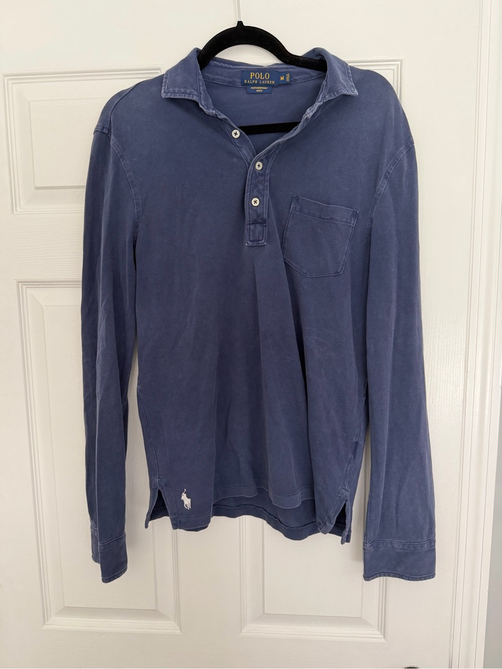 Polo by Ralph Lauren Indigo Long-Sleeve Polo with Chest Pocket